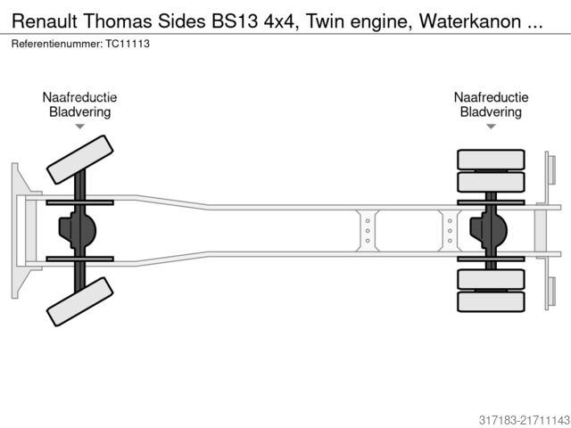Gasilsko vozilo Renault Thomas Sides BS13 4x4, Twin engine, Waterkanon