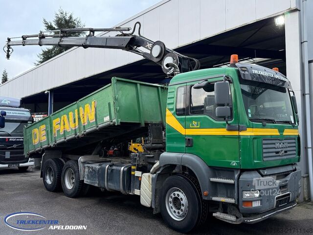 Kipper met kraan MAN TGA 26.390 6x4, Handgeschakeld, HIAB 144 E-4 Re...