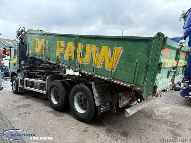 Kipper met kraan MAN TGA 26.390 6x4, Handgeschakeld, HIAB 144 E-4 Re...