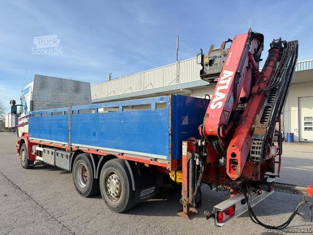 Camion plateau SCANIA R500 V8 Atlas Kran 12,30 m Retarder Lift+Lenk