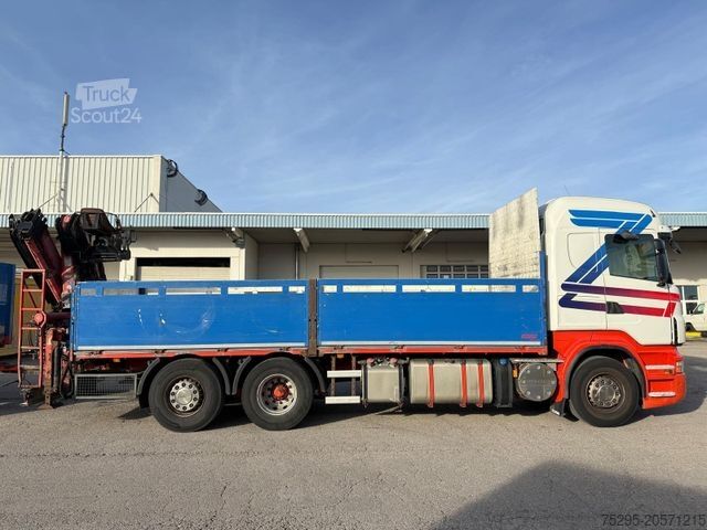 Camion plateau SCANIA R500 V8 Atlas Kran 12,30 m Retarder Lift+Lenk