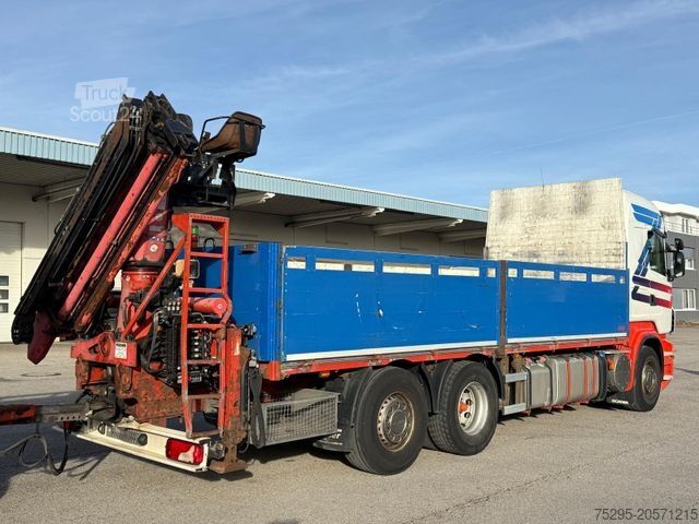 Camion plateau SCANIA R500 V8 Atlas Kran 12,30 m Retarder Lift+Lenk