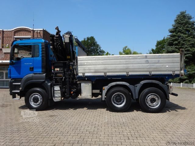 Driezijdige kipper MAN 28.400 TGS 3Skipper+HIAB 166 E-4 HIPRPO 6x4-4