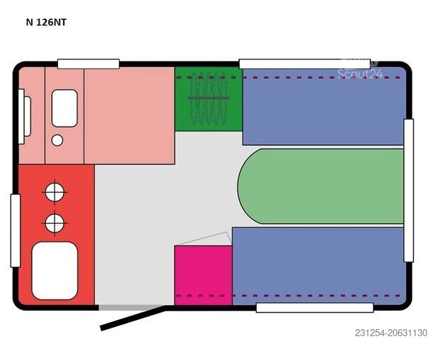 Caravan NIEWIADOW N126NT Wohnwagen 305x195x181cm 1000kgGG
