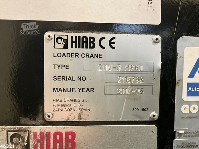  DAF FAN CF 290 Euro 6 Hiab 21 Tonmeter laadkraan