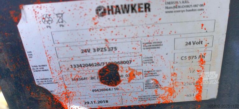 Gabelstaplerbatterie HAWKER 24 Volt 3 PzS 375 Ah