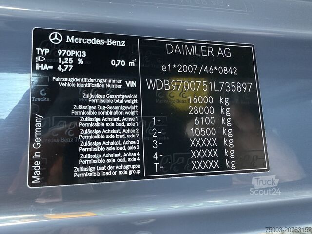 Vrachtauto met open laadbak Mercedes-Benz Atego 1524 Palfinger 12002 bis 19 Meter