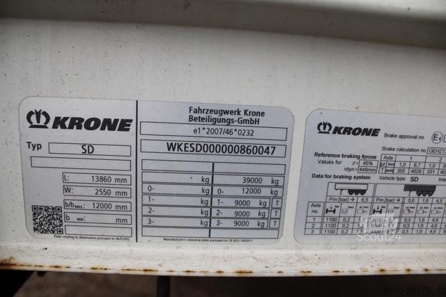 Semi-reboque aberto com lona KRONE SD - Tautliner MEGA - LIFT - Nr.: 047