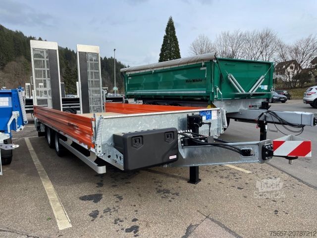 Alçak şasi römork MÜLLER-MITTELTAL 14,4 to. Tand.- Tiefl., breite Rapme, Gummi