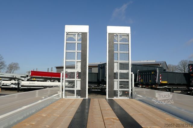 Remolque de plataforma baja MÜLLER-MITTELTAL 14,4 to. Tand.- Tiefl., breite Rampe, Gummi