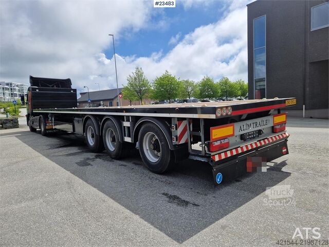 Alim priekaba tiesus puspriekabis su konteinerių užraktais, securi Alim Trailer Straight Semi with container locks, securi