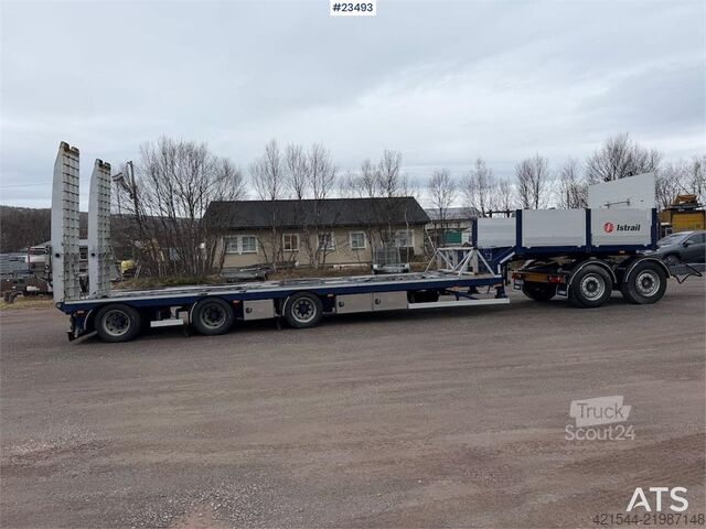 Matala kuormaaja Istrail 3 axle machine trailer w/ 2 sets of tires, boom, t