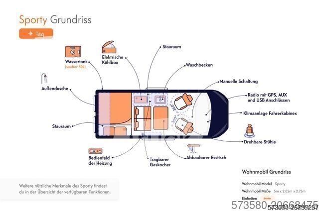 Caravan/camper Fiat Talento Campervan 2 Schlafplätze | Küche | Reisefertig