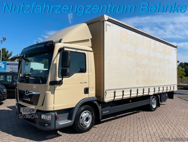 Plachtová dodávka MAN TGL 7.180 BL Pritsche/ LBW/ AC/ Schiebegardine
