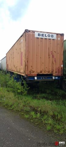 Trasporto di container Fruehauf Oplegger container+ 1000 lames steel
