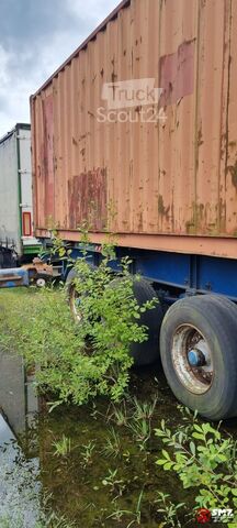 Trasporto di container Fruehauf Oplegger container+ 1000 lames steel