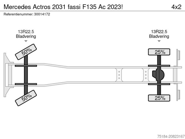 Camião basculante com grua Mercedes Actros 2031 fassi F135 Ac 2023!
