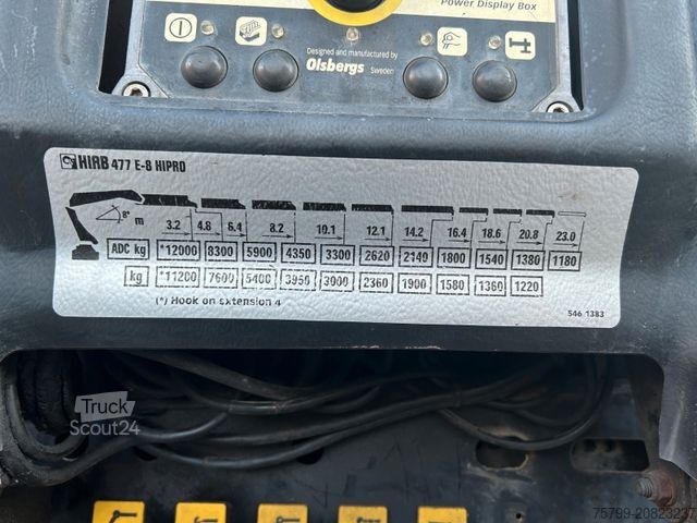 Krautuvas sumontuotas ant sunkvežimio MAN 26.360 TGS Pritsche + HIAB 477 Kran 6x4