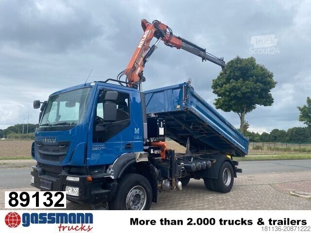 Camión volquete Iveco Trakker AD190T36 4x2, EEV, Kran Atlas AK 105.2-A2
