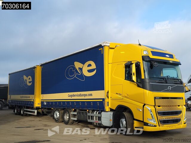 Telone scorrevole Volvo FH 460 6X2 Curtainsider Combi LNG Engine Slidin...