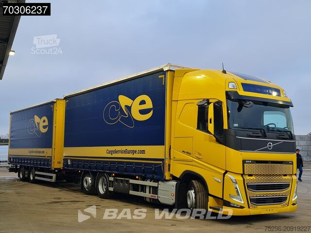 Telone scorrevole Volvo FH 460 6X2 Curtainsider Combi LNG Engine Slidin...