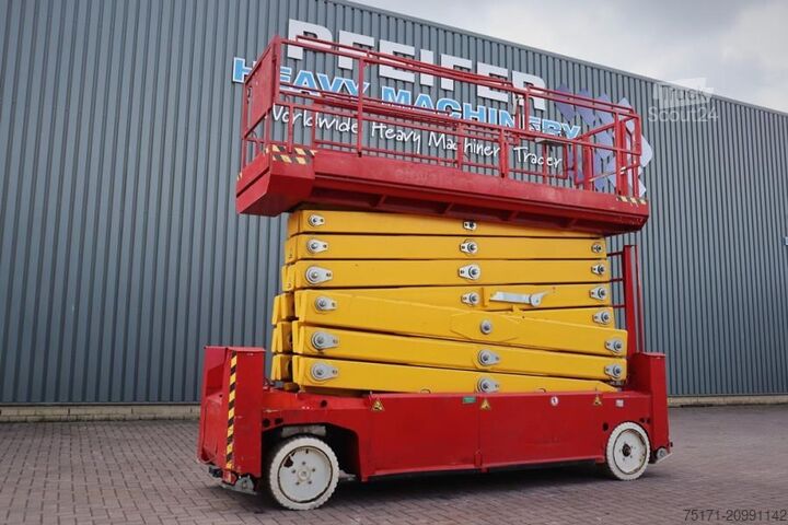 Scissor lift PB Lifttechnik S225-12ES Electric, 4x2 Drive, 22.5m Working Heigh