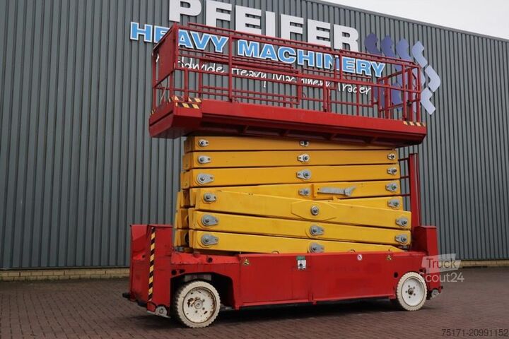 Scissor lift PB Lifttechnik S225-12ES Electric, 4x2 Drive, 22.5m Working Heigh