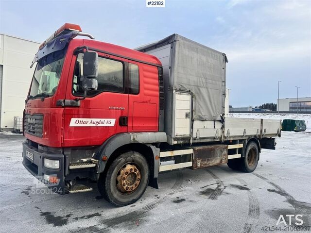 Platform trailer MAN TGM 18.280 flatbed truck. 87,000 km! WATCH VIDEO