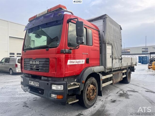 Remorque à plate-forme MAN TGM 18.280 flatbed truck. 87,000 km! WATCH VIDEO