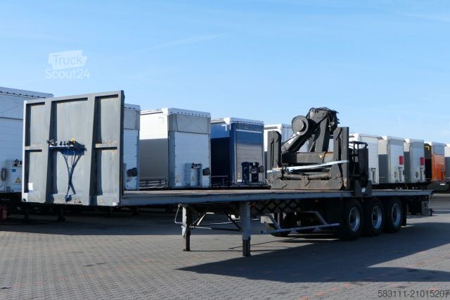 Remorque semi-plateforme de travail KAISER PLATFORM/FOR BUILDING/CRANE HIAB /STRONG-FLOOR
