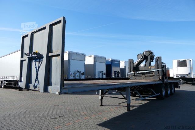 Remorque semi-plateforme de travail KAISER PLATFORM/FOR BUILDING/CRANE HIAB /STRONG-FLOOR