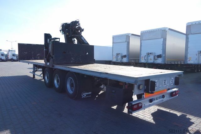 Remorque semi-plateforme de travail KAISER PLATFORM/FOR BUILDING/CRANE HIAB /STRONG-FLOOR