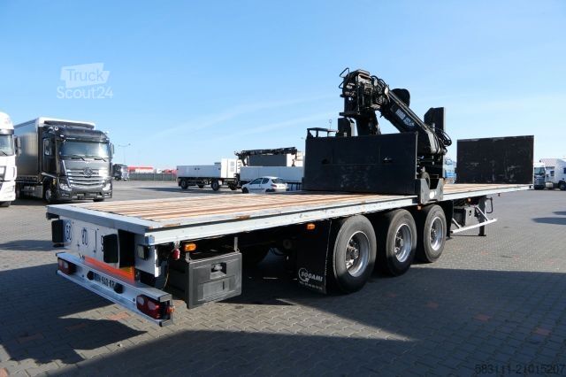 Remorque semi-plateforme de travail KAISER PLATFORM/FOR BUILDING/CRANE HIAB /STRONG-FLOOR