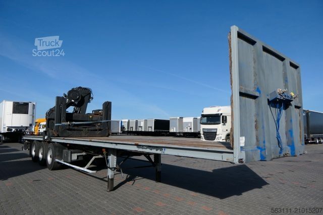 Remorque semi-plateforme de travail KAISER PLATFORM/FOR BUILDING/CRANE HIAB /STRONG-FLOOR