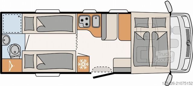 Kamper zintegrowany DETHLEFFS Trend I 7017 *Heckbad*Solar*WR*Dachklima*AHK*