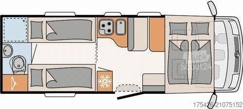 Kamper zintegrowany DETHLEFFS Trend I 7017 *Heckbad*Solar*WR*Dachklima*AHK*