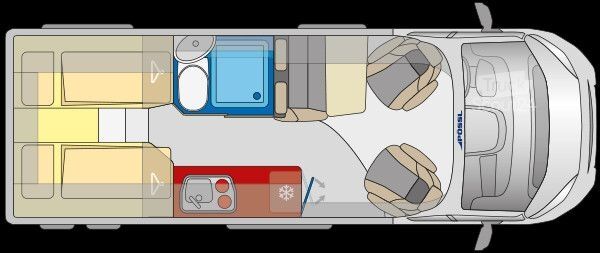 Τροχόσπιτο αυτοκινούμενο PÖSSL Trenta 640 Plus Automat, Diesel-E Heiz., Solar