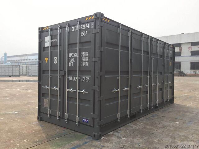  20 Fuß High Cube Side Door Seecontainer Open Side / Neucontainer / Anthrazit
