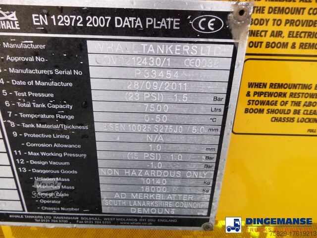 Saugfahrzeug DAF LF 55.220 4x2 RHD Whale vacuum tank 7.5 m3