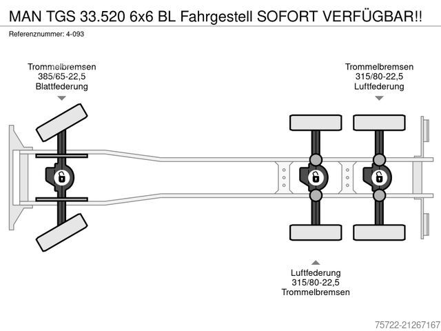 LKW-Fahrgestell MAN TGS 33.520 6x6 BL Fahrgestell SOFORT VERFÜGBAR!!