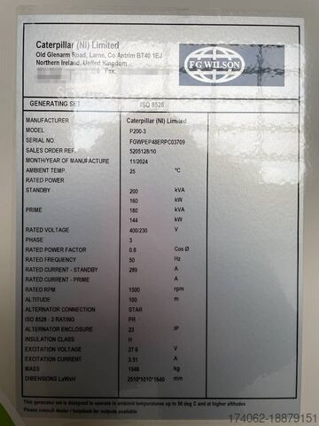 Agregatas FG Wilson P200-3 - 200 kVA Open Genset - DPX-16011-O