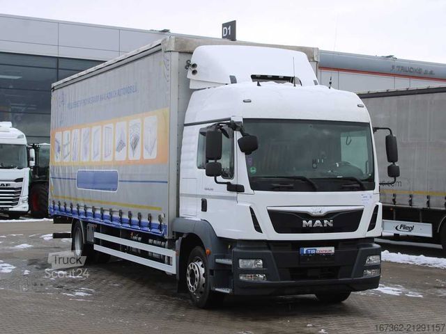 Camión plataforma con toldo MAN TGM 18.340, LIFTING ROOF, EURO 6