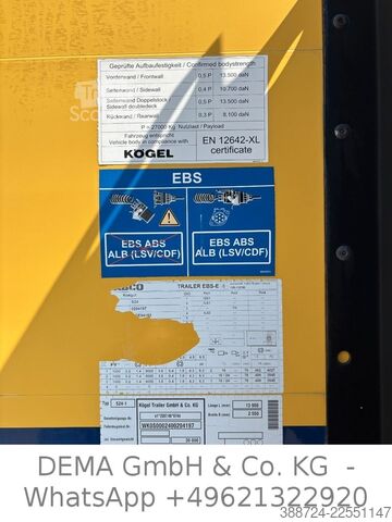 Semi-reboque aberto com lona KÖGEL S 24-1*TÜV*Liftachse*SAF*Edscha*XL-Zertifikat*