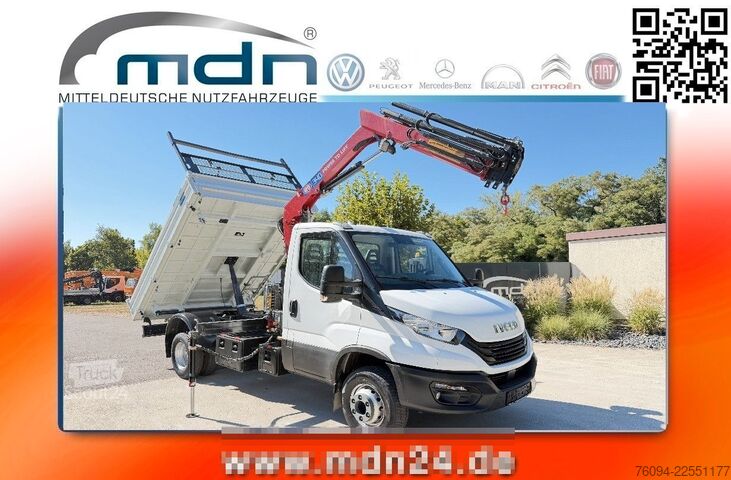 Kravas automašīna ar furgonu un celtni IVECO Daily 72-180 Meiller Kipper Kran 10m FUNK AHK