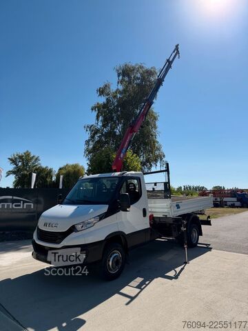 Kravas automašīna ar furgonu un celtni IVECO Daily 72-180 Meiller Kipper Kran 10m FUNK AHK