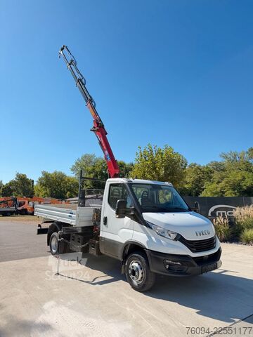 Kravas automašīna ar furgonu un celtni IVECO Daily 72-180 Meiller Kipper Kran 10m FUNK AHK