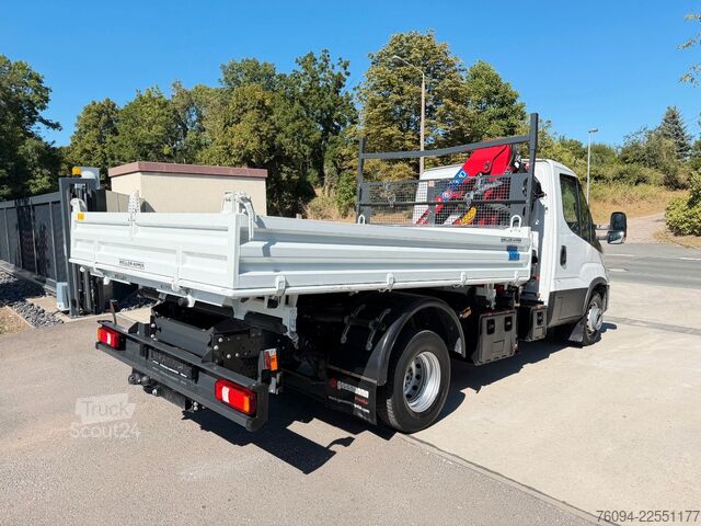 Kravas automašīna ar furgonu un celtni IVECO Daily 72-180 Meiller Kipper Kran 10m FUNK AHK