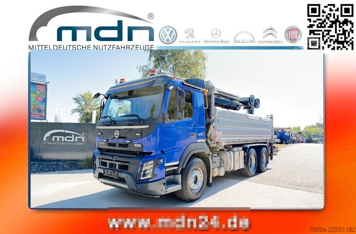 Kravas automašīnai uzstādīts celtnis VOLVO FMX 500 6x4 KRAN abstattelbar 18m Kipper Bordmat