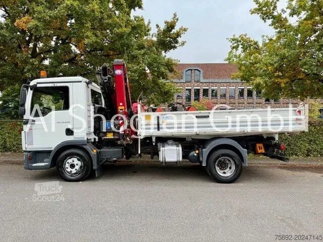 3-zijdige kipper MAN TGL 12.250 Kipper Mit Kran HMF 1020-K2 Funk/Eu6