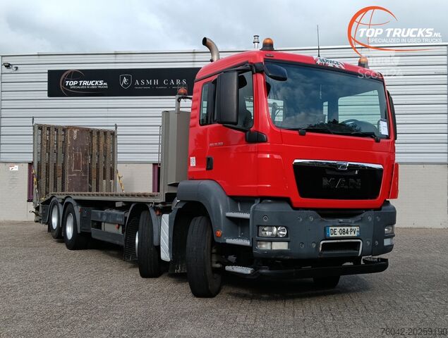 Plattformanhänger MAN TGS 35.360 8x2 - Machine transporter, Oprijwage...